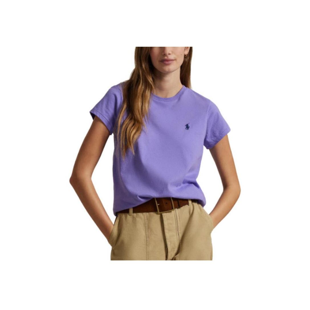 

Женская футболка с коротким рукавом и круглым вырезом Polo Ralph Lauren с вышивкой логотипа, фиолетовая 211898698-030 XS