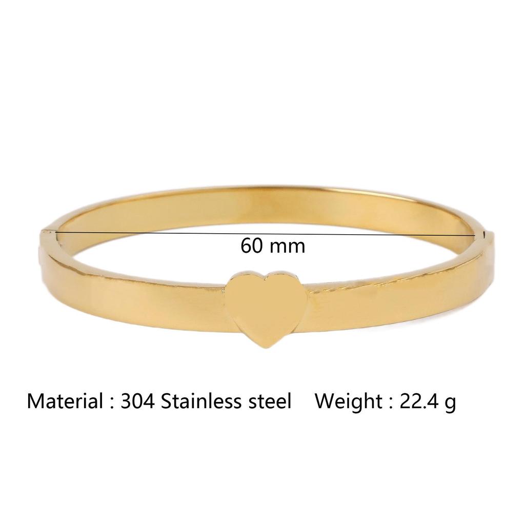 Heart-Shaped Stainless Steel Bracelet - European and American Style for Couples