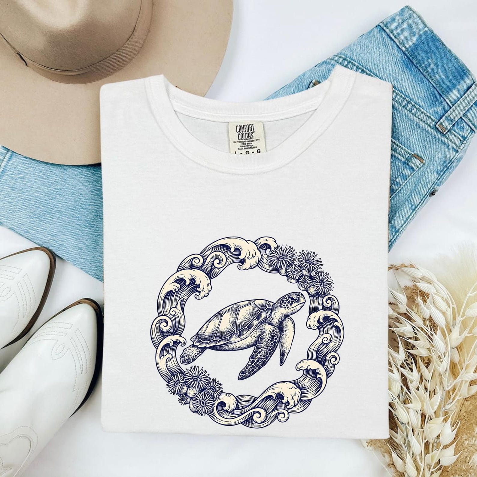 Sea Turtle Shirt Turtle Marine Gift Women Retro Tee Turtle T-Shirt Turtle Fan Oceanic Graphic Turtles Graphic Tshirt Sketch Flower Tshirt M