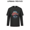 UR Men's 2026 Spring Faux Two-Piece Vintage Print Cotton T-Shirt
