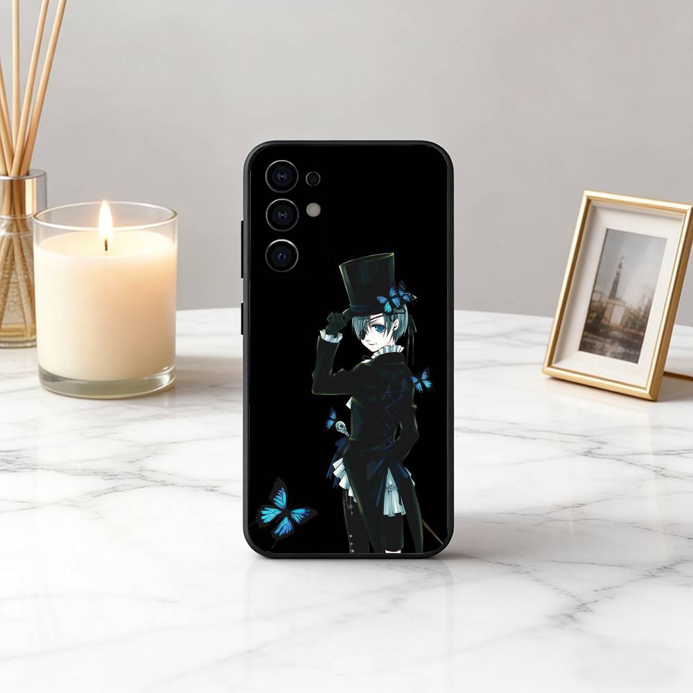 Black C-Ciel P-Phantomhive Butler Phone Case For Samsung S25,S24,S21,S22,S23,S30,Ultra,S20,Plus,Fe,Lite,Note,10,Black Cover