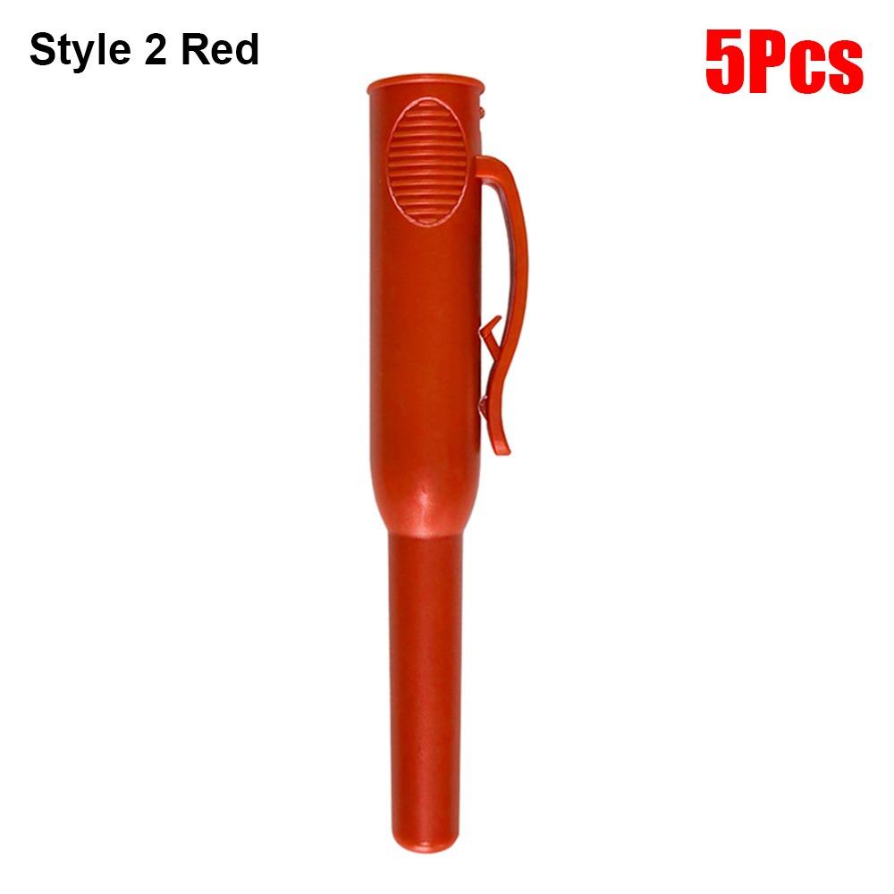 

5Pcs Plastics Carpenter Pencil Cover Deep Hole Pencil Holder Mechanical Marker Style 2 Red