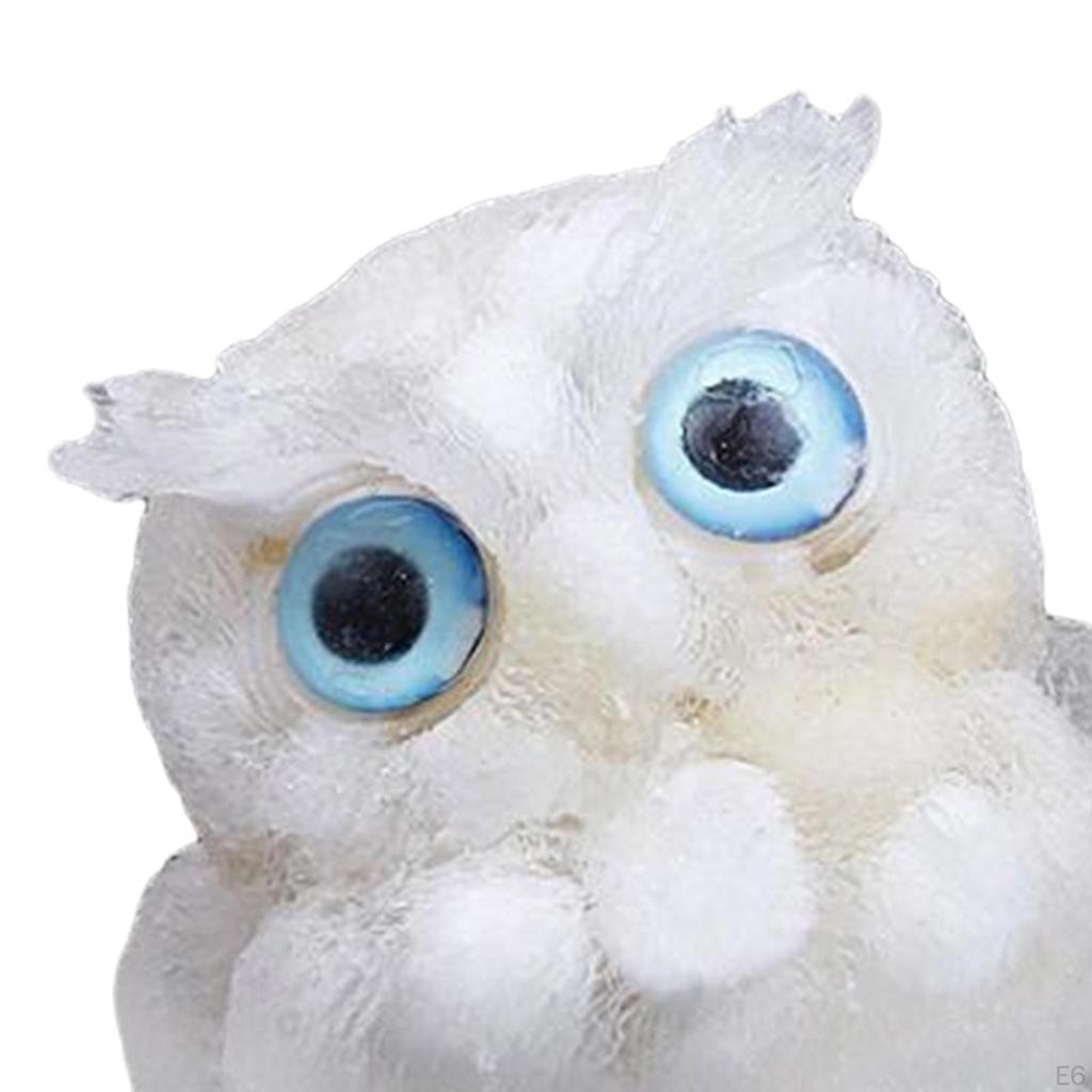 3D Owl Statue Collection Miniature Decor Crystal Decoration for Tabletop Office Bookshelf