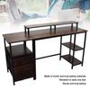 Industrial Computer Table Home  Computer Desk Tear Resistant Sturdy Enough Drawers with Raised Shelf for Office