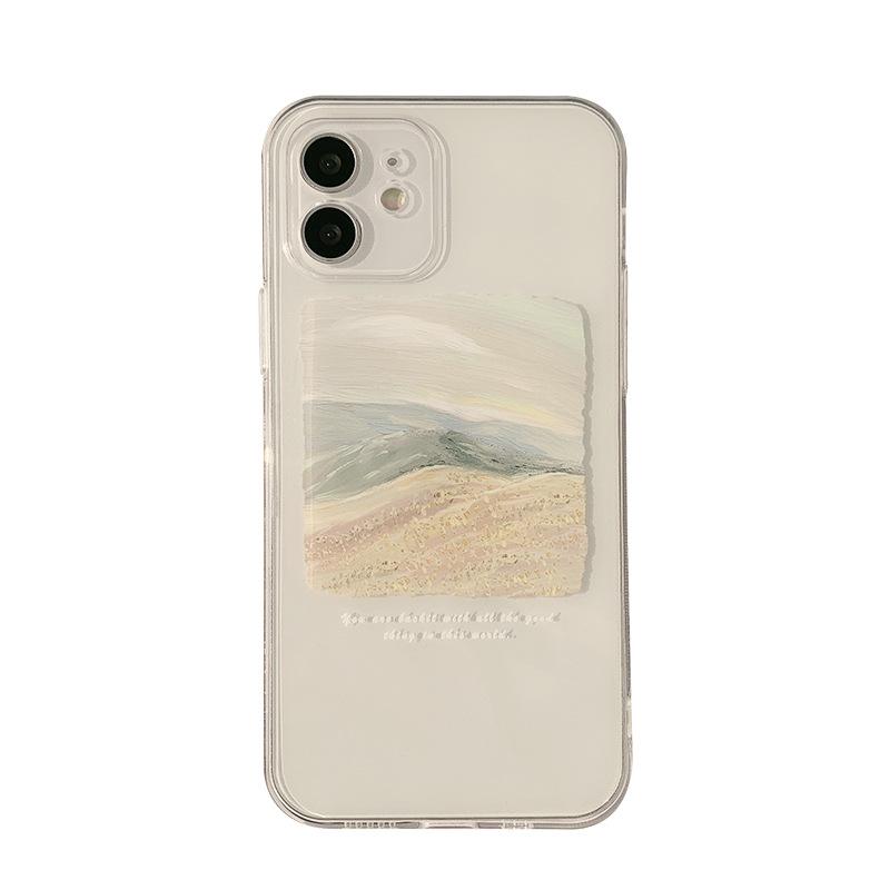 Oil Painting Landscape New 13 Suitable for 15pro Apple 14 Protective Case Iphone12 Mobile Phone Case 16 Silicone Paint 11