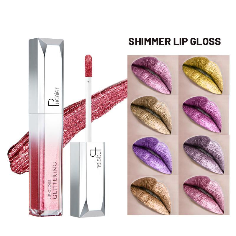 Pudaier Pearly Moisturizing Lip Glaze Star Shine מטאלי מט עמיד למים ליפ גלוס שפתון איפור שפתיים