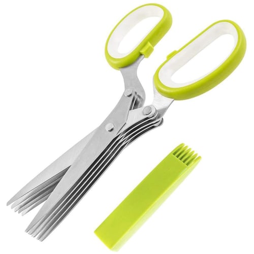 Vegetable Cutter, Five-Layer Kitchen Scissors, Multi-Function Scissors, Chopping Scissors, Baby Food Scissors, Slicing Scissors for Chopping Green Oni