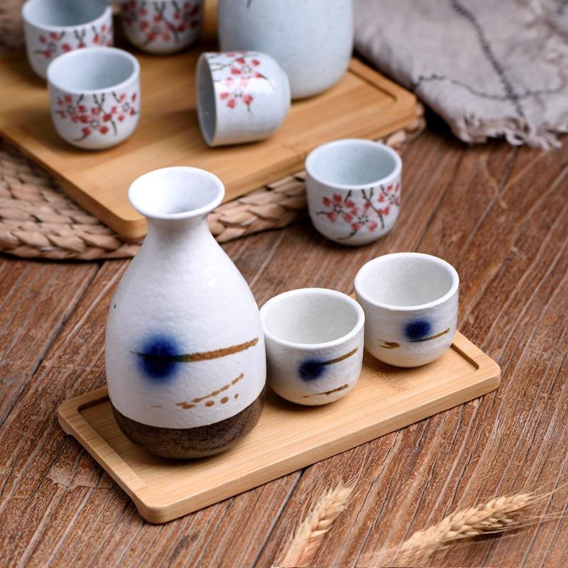 Japanese Sake Set Ceramic Retro Home Sake Bottle Warm Wine Cup Gift
