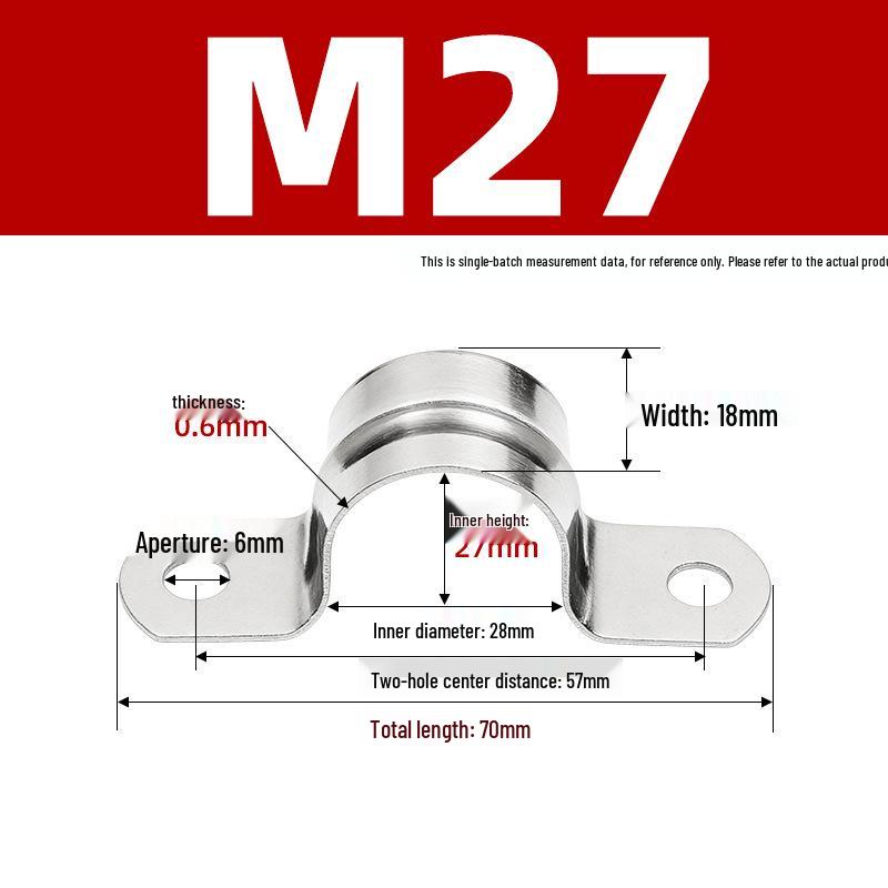 304 Stainless Steel Thickened U-Shaped Pipe Buckle Clamp for Hose and Water Pipes