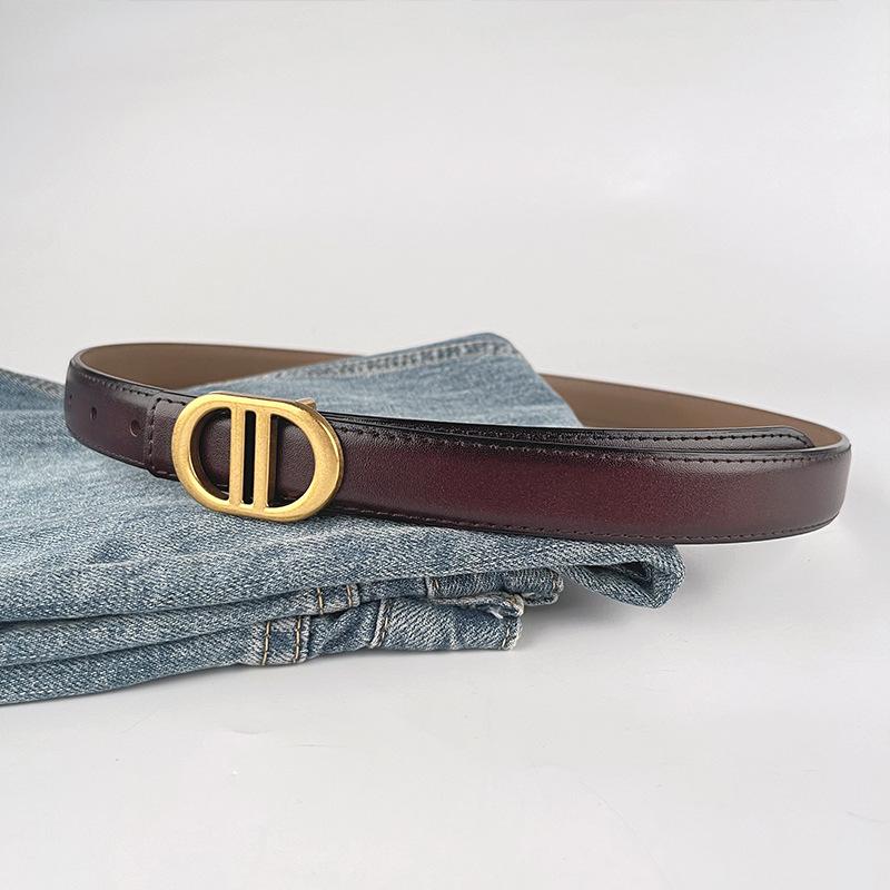 Simple Casual and Versatile Jeans Women's Belt Cowhide Leather with Casual Pants Jeans Women's Belt