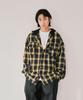 SLOW RECORD HOUSE Hooded Check Shirt_Yellow