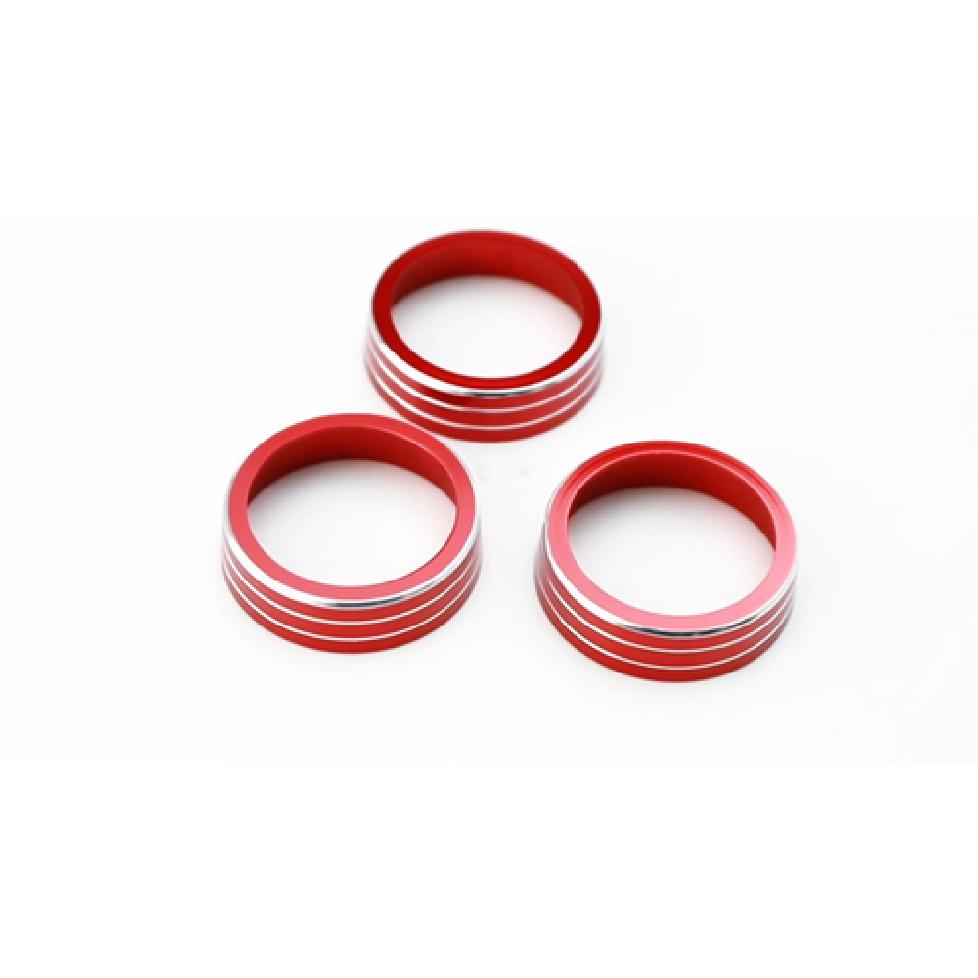Red Aluminum AC Climate Control Knob Ring Covers For 2018-up Volkswagen Atlas