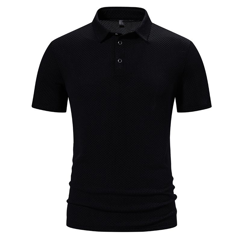 Men's Ice Silk Short-sleeved T-shirt Lapel POLO Shirts Lapel T Shirt for Men Casual Versatile Summer Breathable