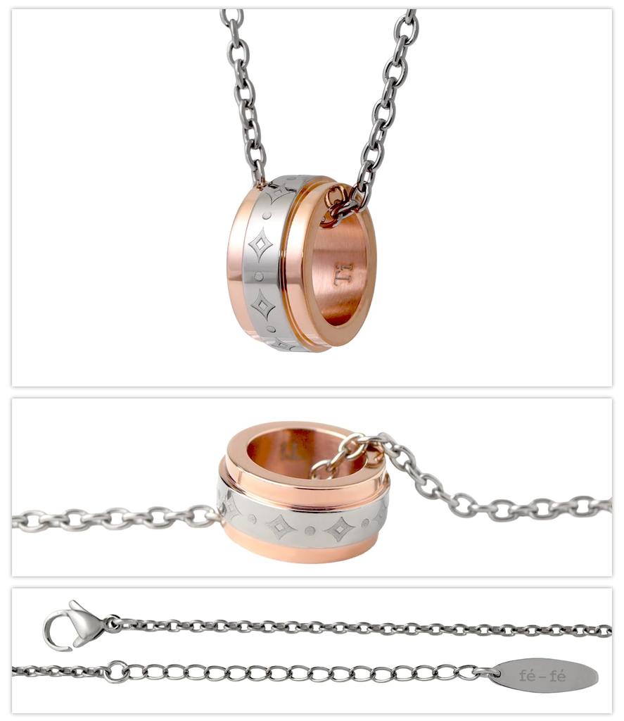 [Fe-fe] Fe-fe X Phiten Special Edition Phiten Ring, Diamond Pattern, Titanium, Pink, Women's, Sports Necklace, Health, Simple