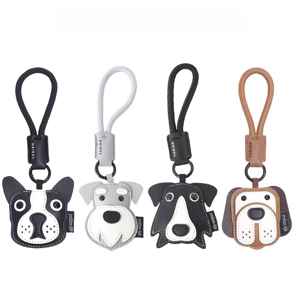 Lovely Puppy Key Chains Durable Strap High Quality PU Cartoon Dog Pendants Woman's Handbag Ornaments