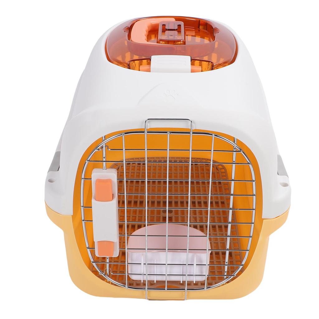 Plastic Pet Kennel Top Window Detachable Travel Dog Crate Cat Carrier with Handle Airline Friendly Yellow