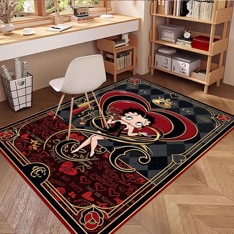 Betty Boop Print Rug, Washable Floor Carpet, For Entryway Dorm Laundry Room Office Study, Home Decor Birthday Christmas Gift