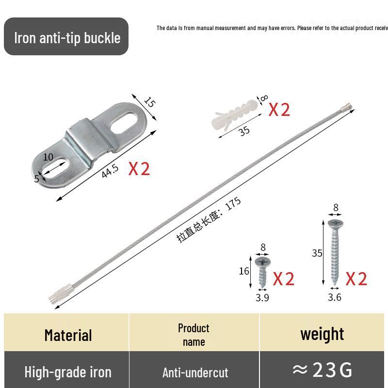 Çocuk Mobilyası Güvenliği Devrilme Önleyici TV Ünitesi Sabitleyici - Paslanmaz Çelik Toka ve Kemer Aparatı