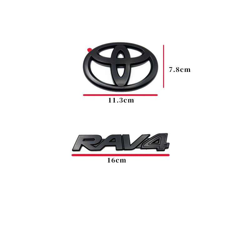 vdcp6 Juego de 4 Emblemas con Logotipo en Negro Mate ABS OVERLAY para TOYOTA RAV4 XLE XLE LIMITED 2019-2024, Adhesivo para Maletero, A