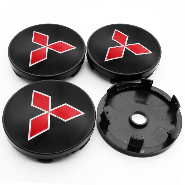 4PCS 56mm 60mm Car Wheel Center Hubcaps Emblem Sticker Auto Logo Decals For Mitsubishi RalliArt ASX Pajero Montero Lancer