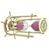 Rotating Stand and Timer 20.32cm Ship Nautical Wood and Brass Sand Timer Hourglass