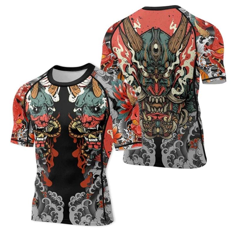 New Summer Cartoon Samurai 3d Printed Harajuku Men'S T Shirt Sports Comfortable Short Sleeve Dragon