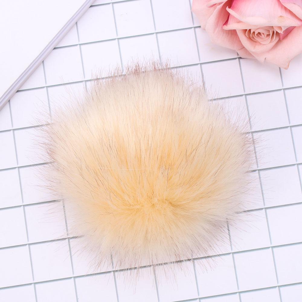 15cm Fashion Women Beanies Cap Knitted Hat Fur Pompom Skullie Imitation