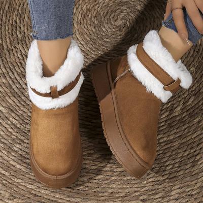 Große Samtverdickte Schneestiefel für Damen Winter neue Retro-Mode Pelzstiefel für Damen