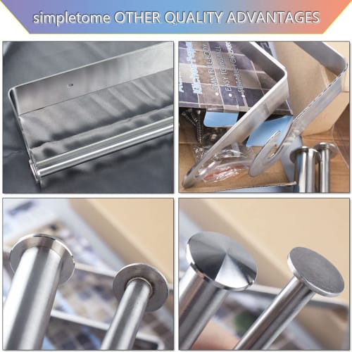 simpletome Kitchen Paper Holder, Paper Roll Holder, Stainless Steel 304, Nail-Free, Kitchen Paper Storage, Costco Thick Roll, Towel Holder, Towel Hang
