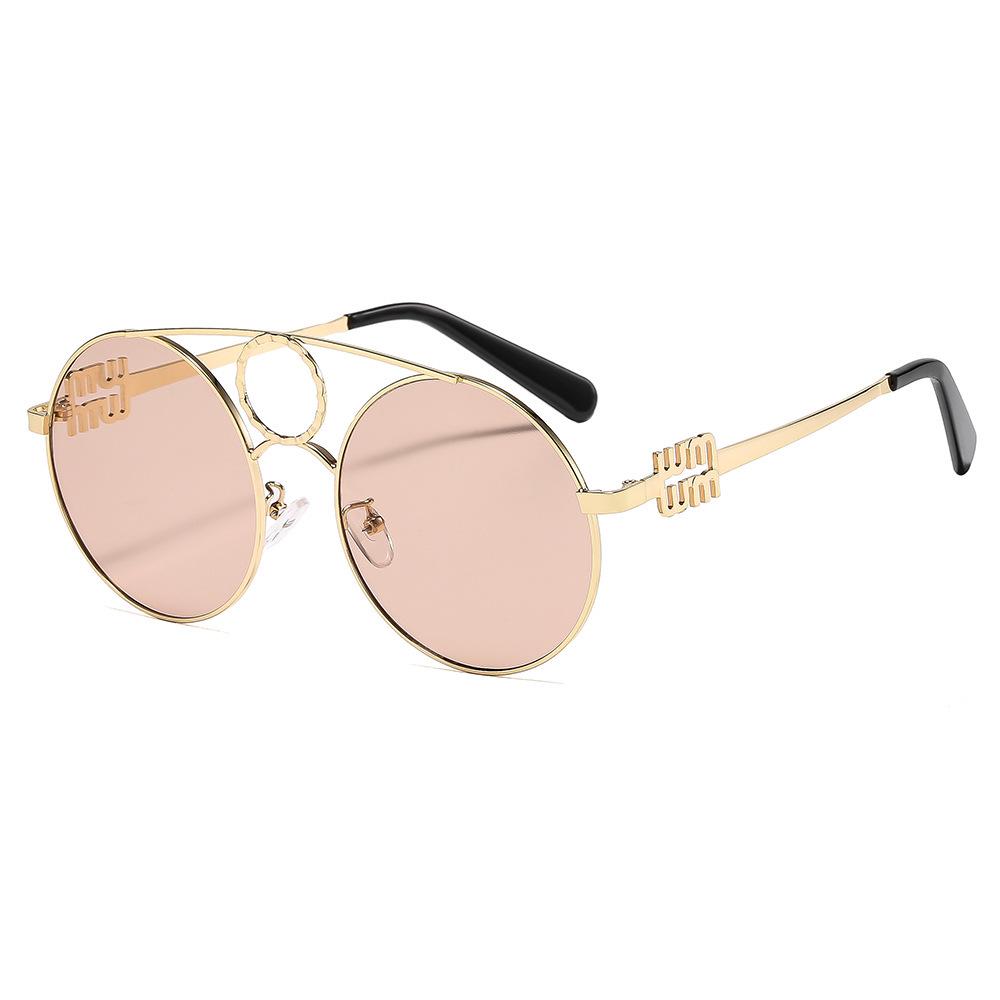 

Women s High-End Retro Oval Sunglasses with Metal Frame - Korean Style