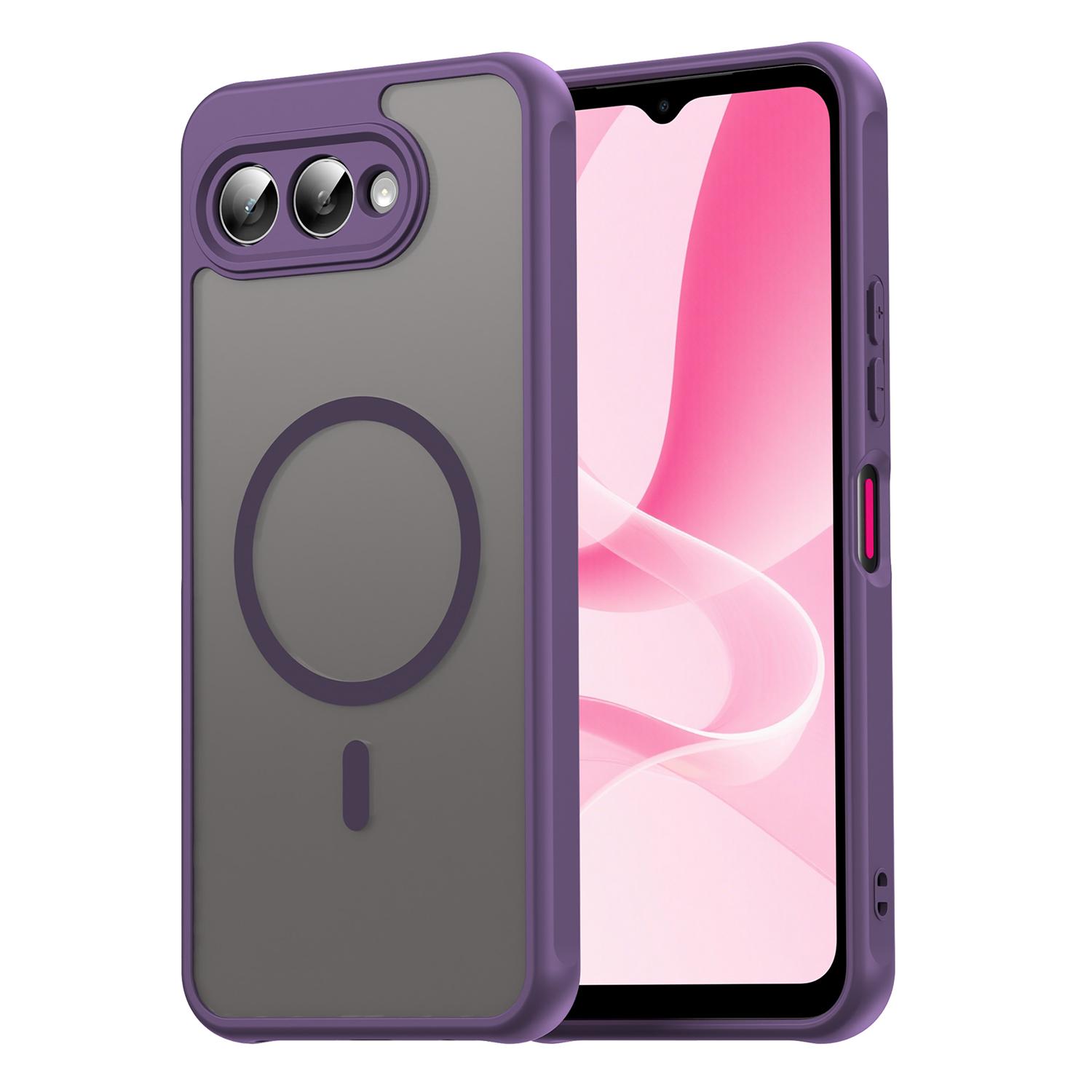 

Чохол для телефону T-Mobile REVVL 8/T Phone 3, Магнітний ударостійкий чохол для телефону, Гібридний бампер-чохол для T-Mobile REVVL 8/T Phone 3 фіолетовий