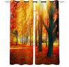 Blackout Maple Leaf Curtain Autumn Landscape Print Window Forest Treatment Curtains Bedroom Kitchen Office Made Of Polyester Washable Decor Ready