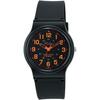 Q&Q Watch Analog Waterproof Urethane Strap VP46-858 Men's Black Orange