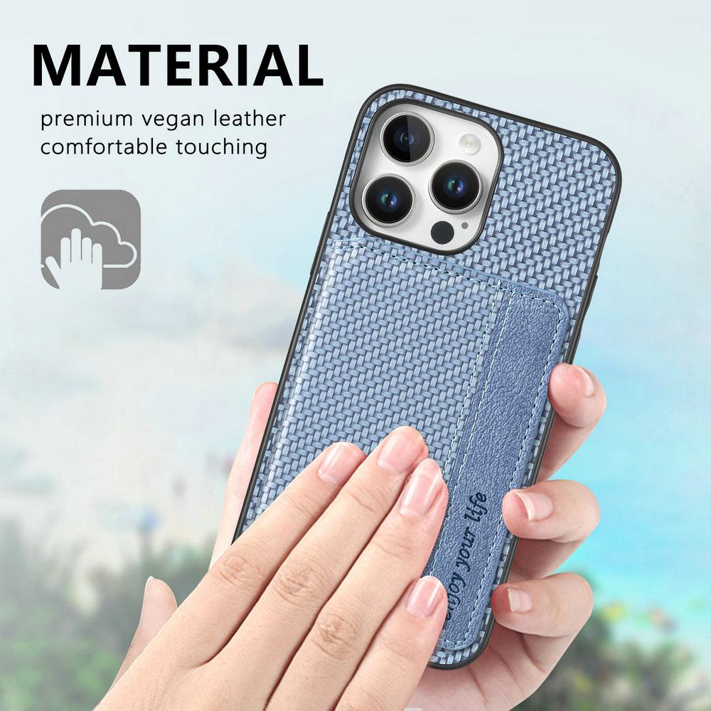Leather Card Back Case for iPhone 16 Pro Max 15 Plus 14 13 Mini 12 11 16e 17 Pro Max Xs Xr X SE 6 7 8 Magnetic RFID Wallet Cover