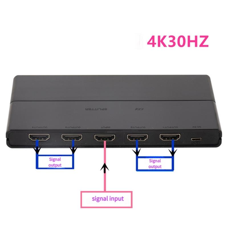 HDTV 1x4 Splitter Box Video Switcher Transmits High Resolution Video To 4 Screens Simultaneously Easy Operation