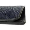 Indenya Eyeglass Case 4203 Navy Deerskin Ichimatsu Pattern Black Lacquer 16x7.3cm