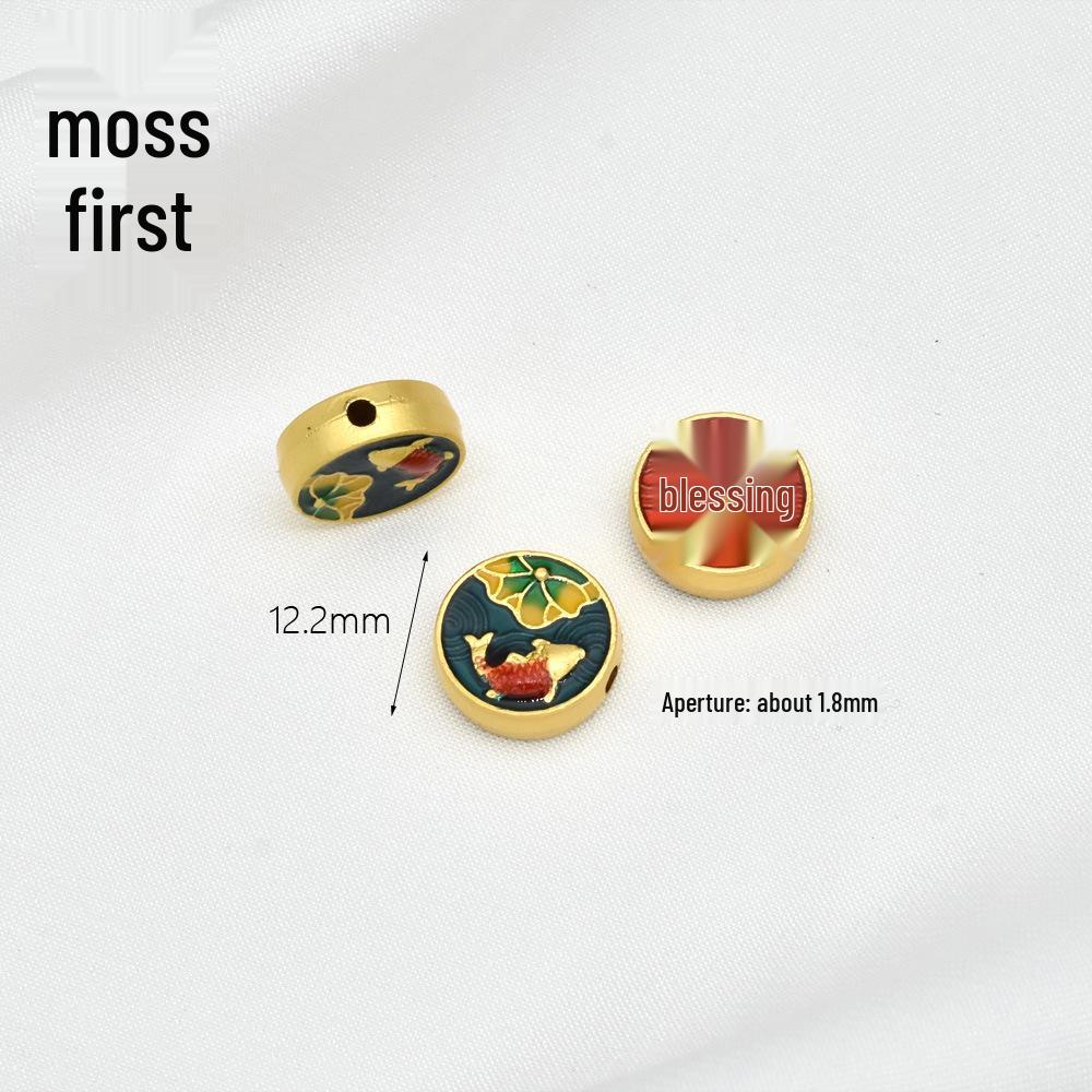 

Gold Sand Fu Character Gourd Beads: Double-sided Drip Oil Spacer for DIY Bracelets and Woven Jewelry.