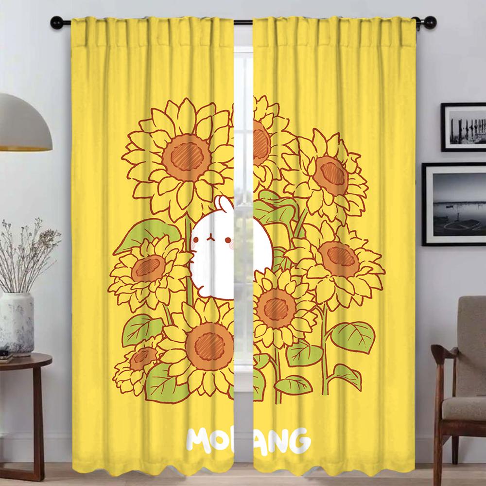 Kitchen Curtains for Bedroom Molang Living Room Curtain Shades Halloween Decoration Home Interior Curtains 2 Pieces Partition