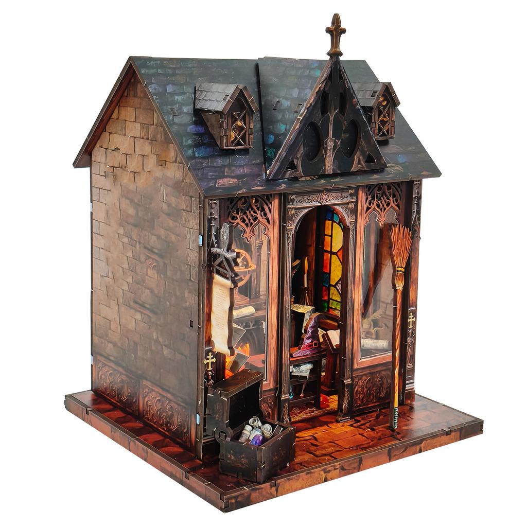 DIY Wooden Miniature Model Kit Magic Cabin Villa 3D Puzzle Doll Houses With Furniture Lights for Adults Birthday Gifts