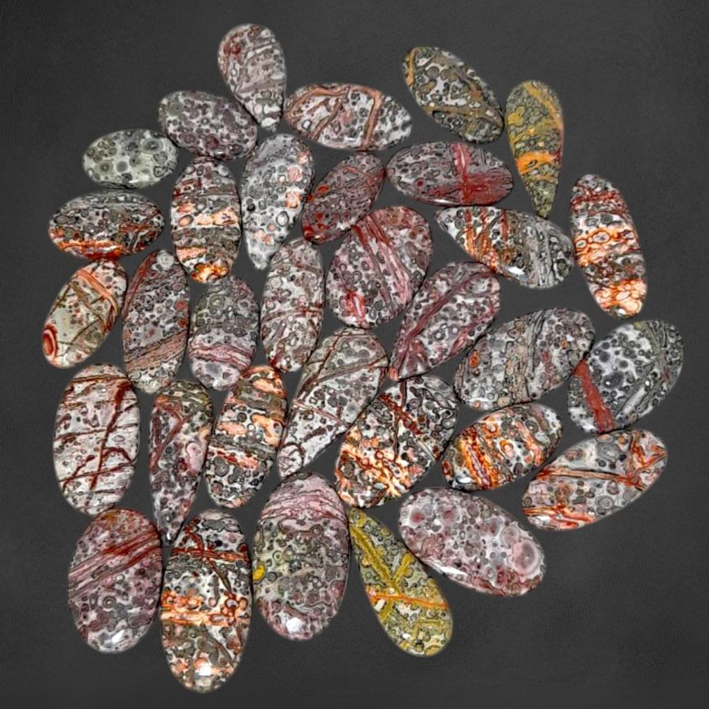 AAA Quality Natural Leopard Skin Jasper Cabochon, Loose Cabochon Lot, Mix Lot, Healing Gemstone Lot For Jewelry Making.