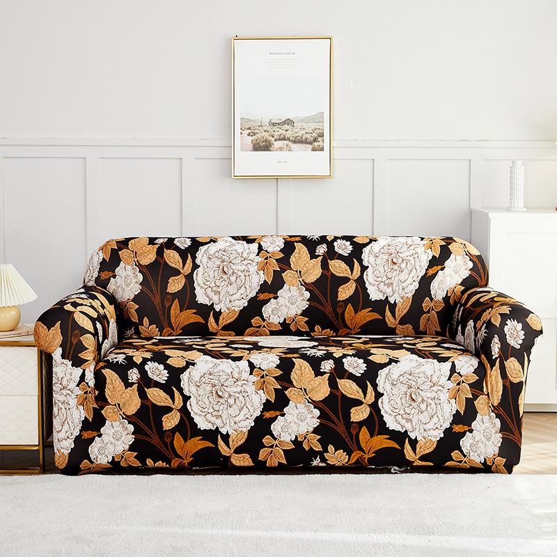 Elastic All Inclusive Printed Sofa Cover Easy To Install Sofa Protector for Living Room Anti-Wear Home Decor for All Seasons