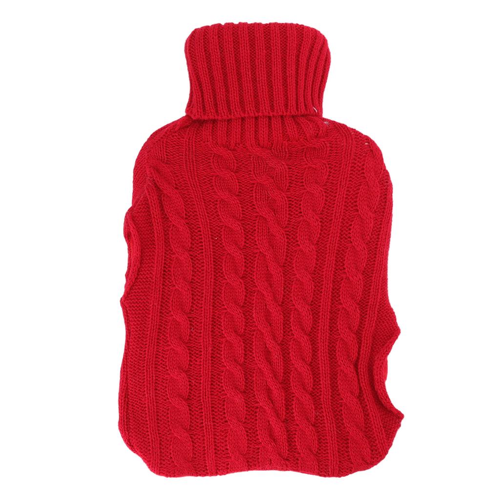 Hot Water Bag Rubber Explosionproof Water Injected Hand Warming Bag with Knit Hand Insert Cover Large