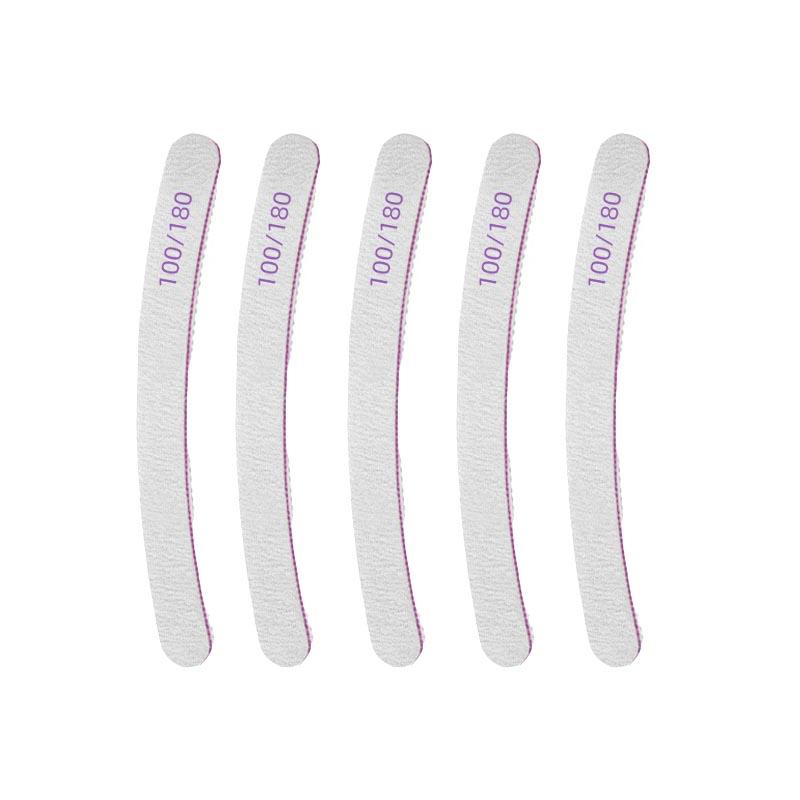 New Nail File Bufer 100/180 Grit Half Moon Nails Files Sanding Grinding Double Side Sandpaper Nail Manicure Tool ZJC04