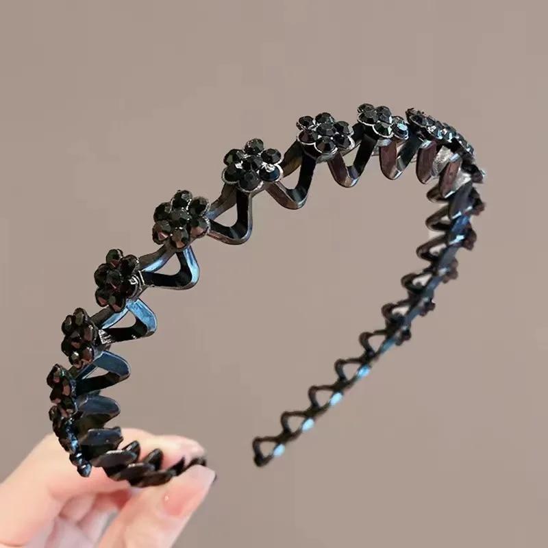 Neue Haarreifen Stirnbänder Lünette Mädchen Haaraccessoires Haarnadeln Mode Perle Rutschfest Strass Haarband Blume Frauen
