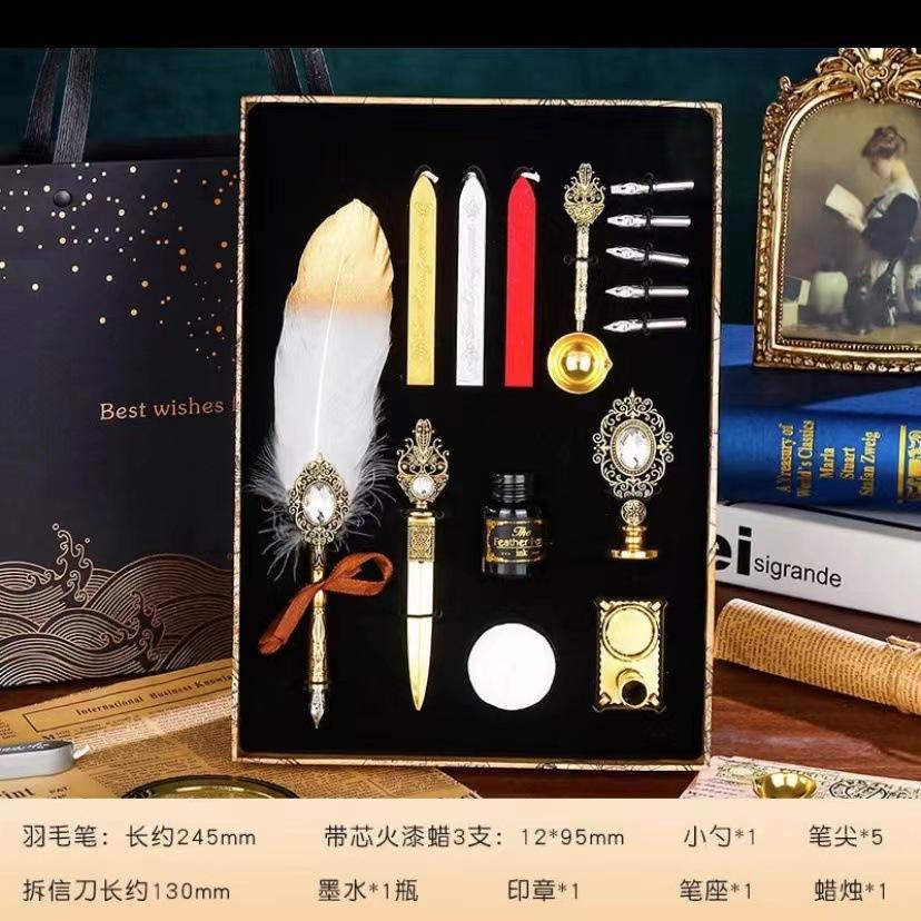 Creative Vintage Philosopher'S Stone Quill, Direct Sale, Pen Fire Paint Seal Teachers' Day Gift