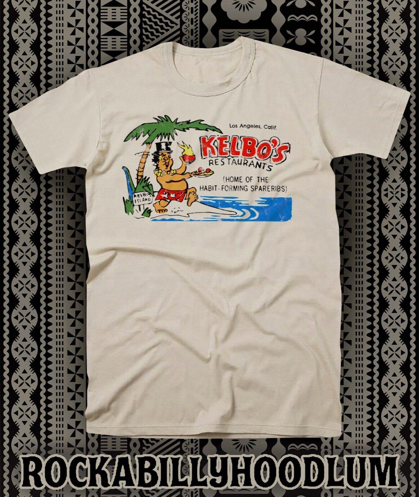 Retro Tiki Tee T Shirt Rum Mug Restaurant Bar Cocktail Kelbos Los Angeles CA S