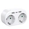 Multifunction Wall Plugs Adapters Convert German/French Outlet to 2 EU Socket with USB Port Electrical Converter Tool