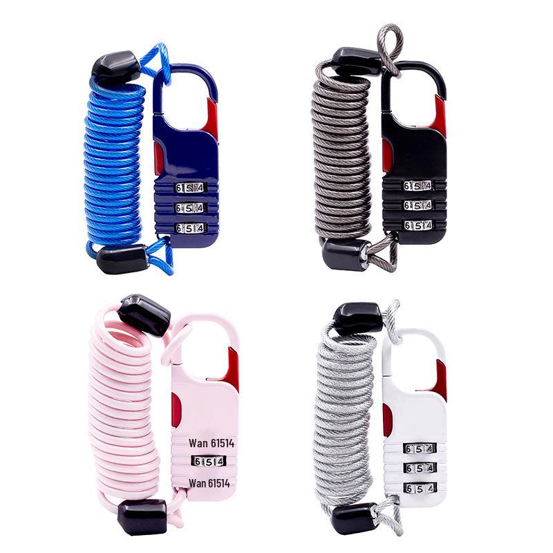 Mini Steel Wire Rope Combination Anti-theft Lock for Suitcases, Strollers, and Helmets