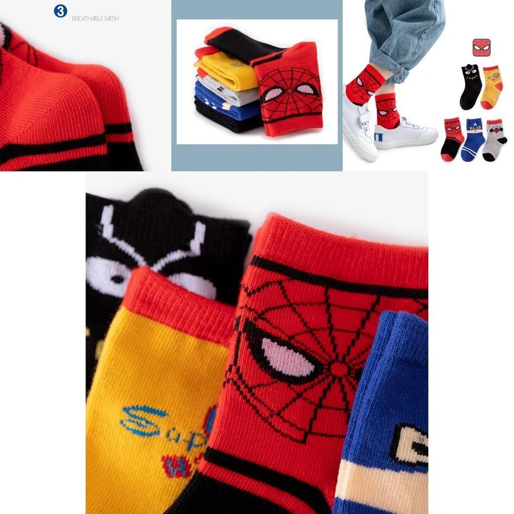 Spider-man Cotton Boys Socks With Cute Cartoon Pattern For Fun And Comfortable Wear