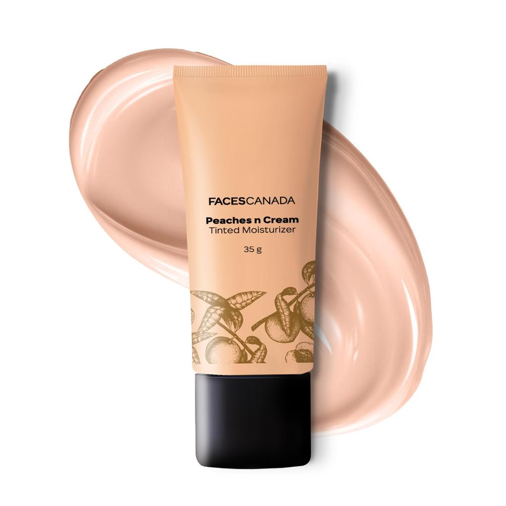 FACES CANADA Peaches N Cream Tinted Moisturizer - Light 01, 35 g | Soft Peachy, Natural Glow | Lightly Tinted BB Cream | Non Oily Lightweight Gel